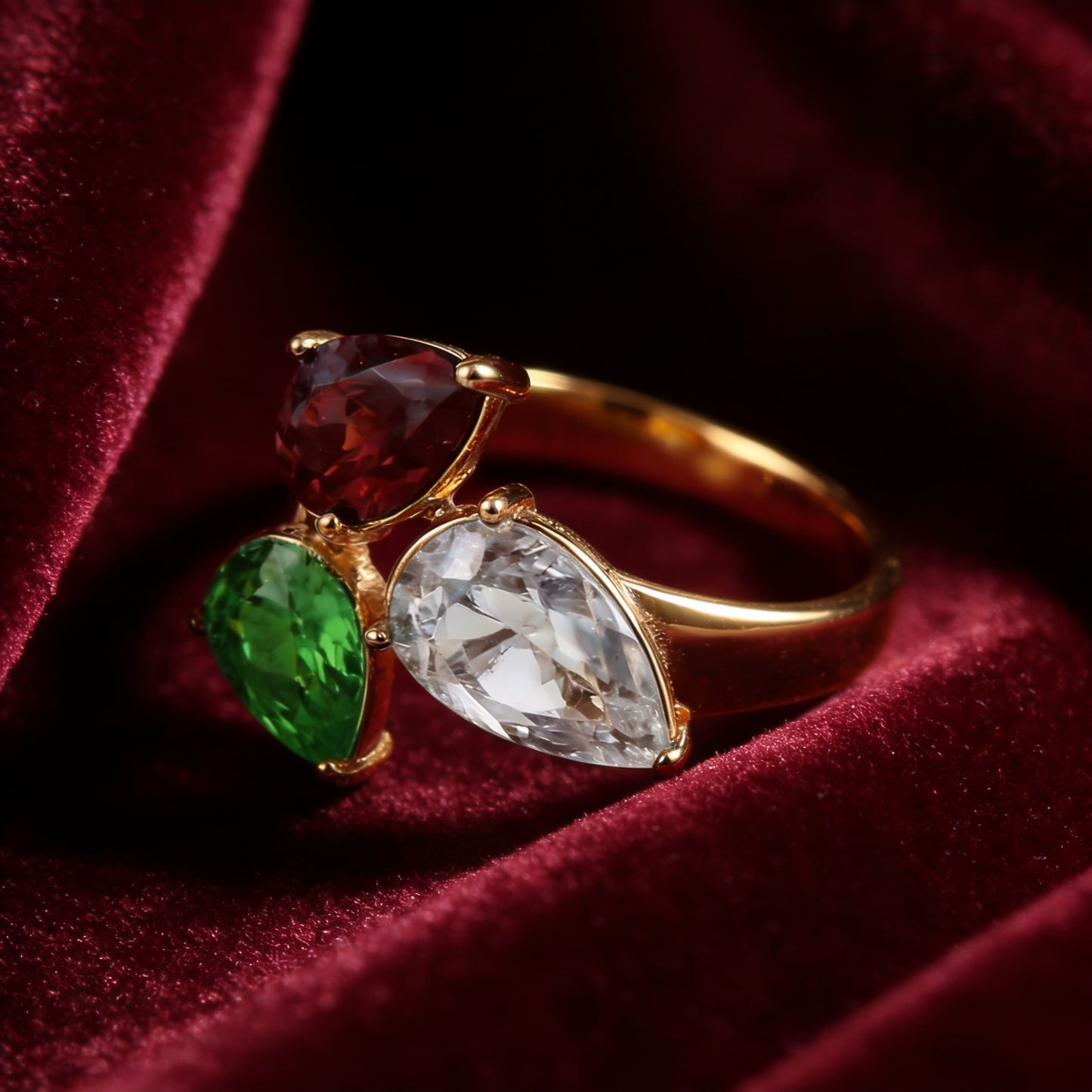 Anillo Birthstone Triple — Piedra de Nacimiento