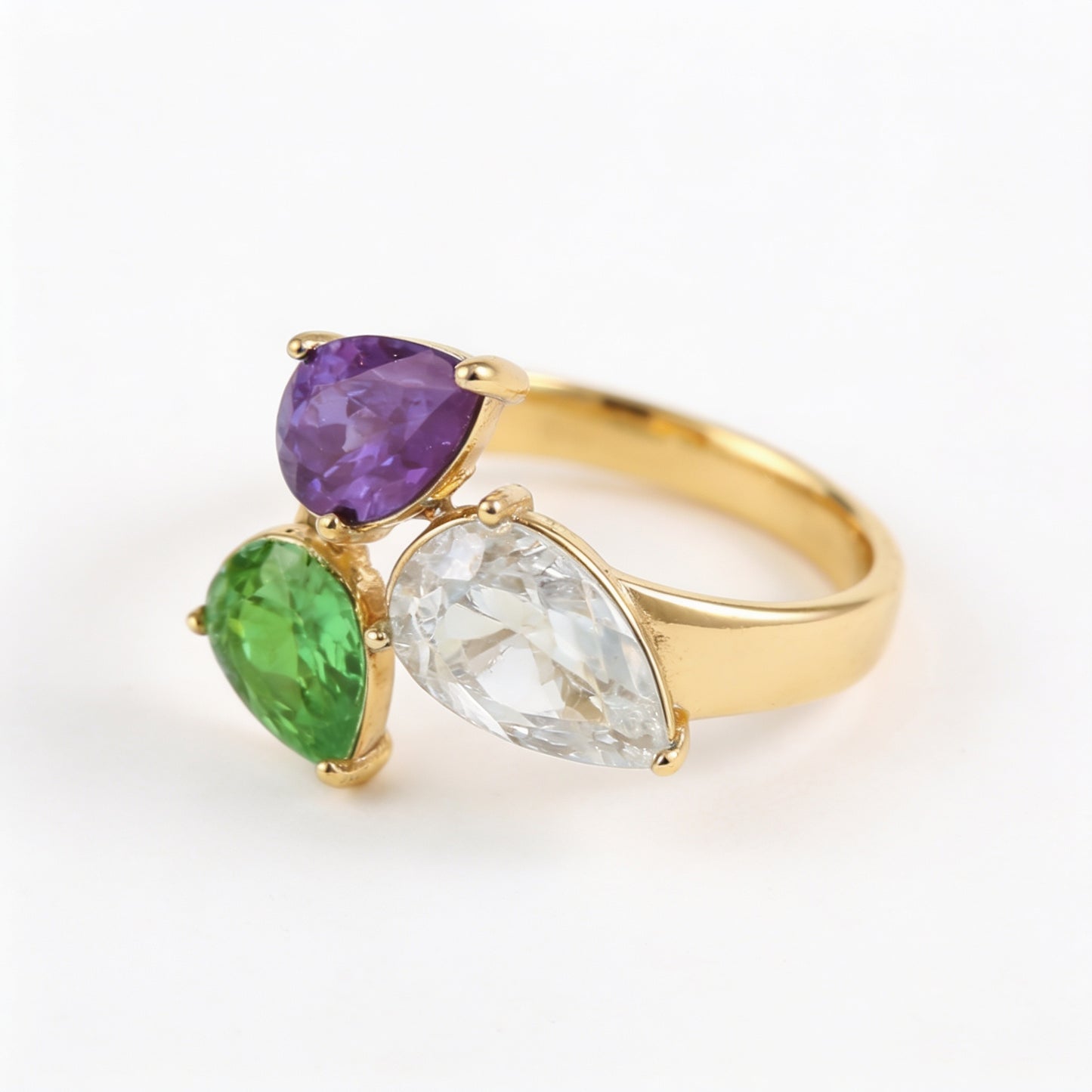 Anillo Birthstone Triple — Piedra de Nacimiento