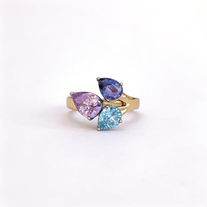 Anillo Birthstone Triple — Piedra de Nacimiento