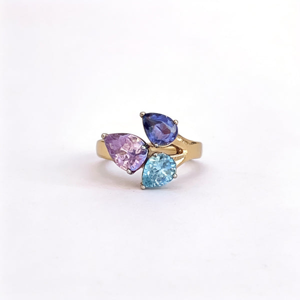 Anillo Birthstone Triple — Piedra de Nacimiento