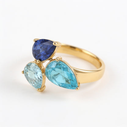 Anillo Birthstone Triple — Piedra de Nacimiento