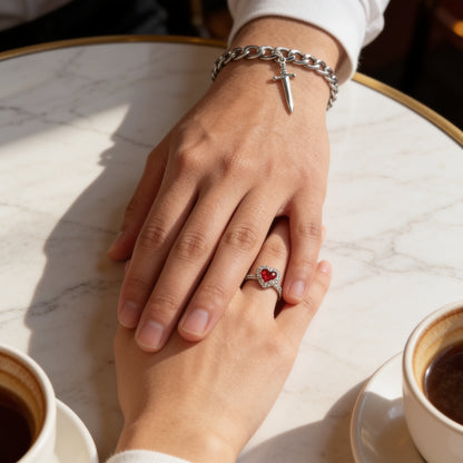 Set Cupido — Anillo Corazón & Pulsera Espada